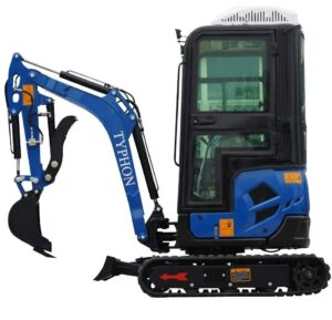 2025 4000 lb TYPHON TERROR XVII Cabin Mini Excavator Rubber Track with Kubota D902 Diesel Engine